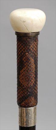 Appraisal: ENGLISH STAINED WOOD CORONATION STICK WITH SILVER AND SHARKSKIN-MOUNTED IVORY