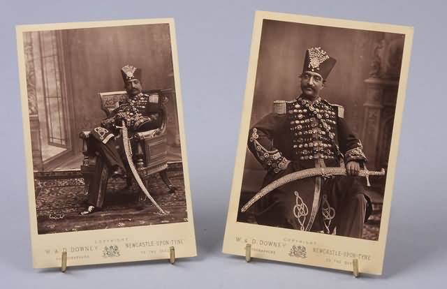 Appraisal: Pair of cabinet cards of Nasser al-Din Shah Qajar -