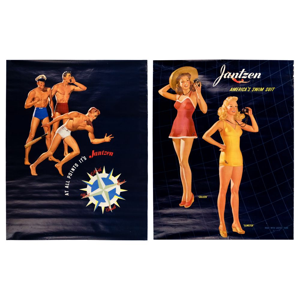 Appraisal: W L STENGARRD ASSOCIATES JANTZEN POSTERS advertising items illustrating swimwear