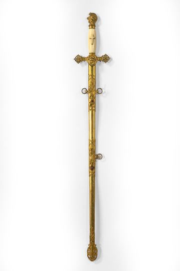 Appraisal: Elaborate Enamel Ivory and Gilt-Brass Dress Sword from the order