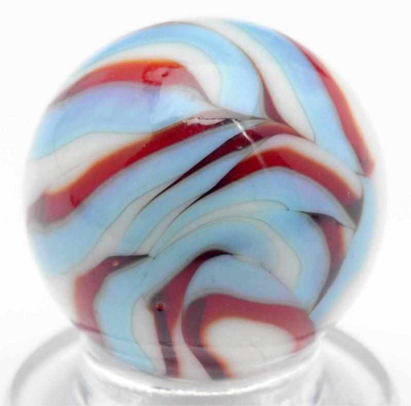 Appraisal: Christensen Flame Marble Nice colors in baby blue dark red