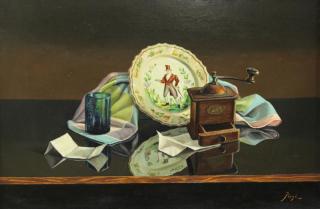 Appraisal: Signed Trompe L'Oeil Still Life DINGLEY W th C Oil