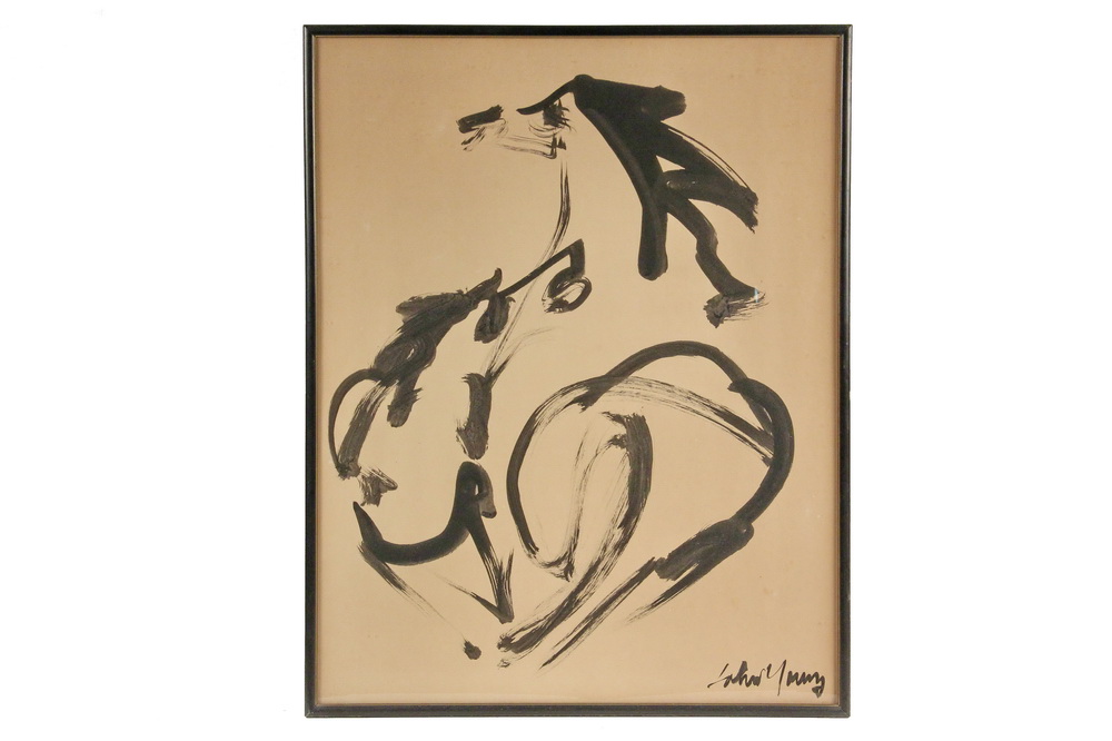 Appraisal: JOHN CHIN YOUNG HI - - Two Galloping Horses a