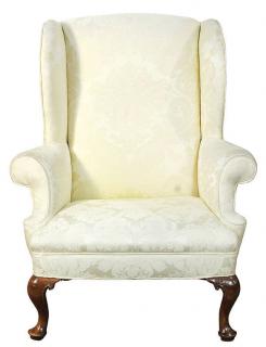 Appraisal: George III wing back armchair circa upholstered in cream floral