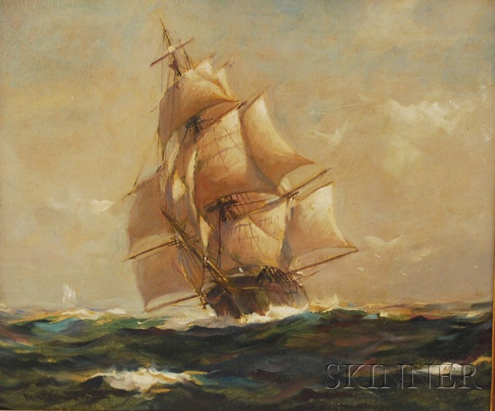 Appraisal: Attributed to Frank Vining Smith American - Clipper Ship on