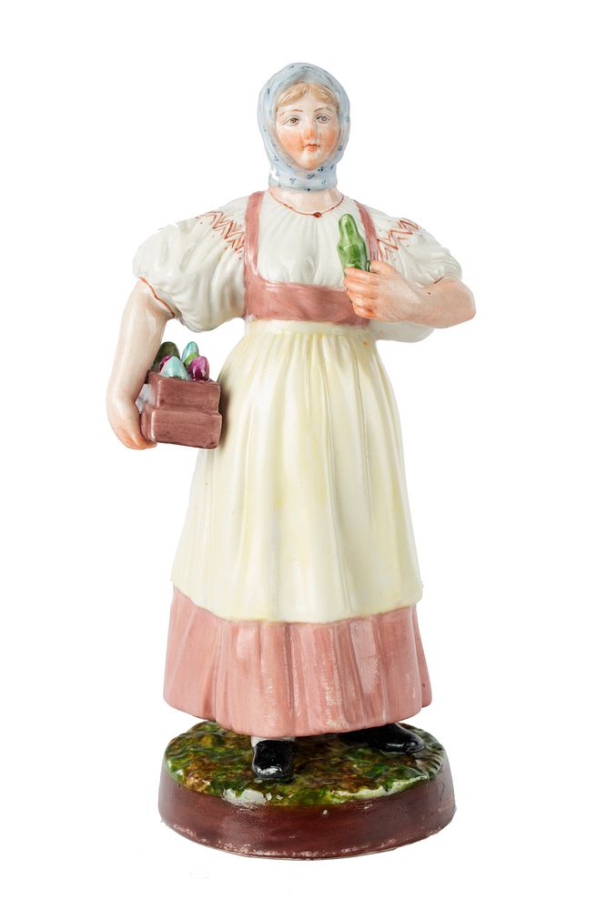 Appraisal: A RUSSIAN PORCELAIN FIGURE OF A PERFUME SELLER GARDNER PORCELAIN