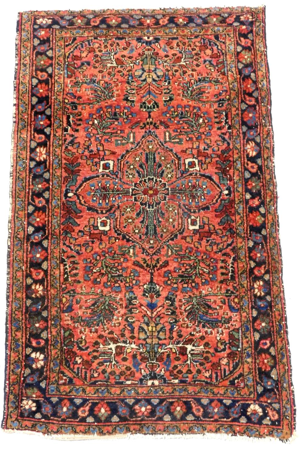 Appraisal: RUG Antique Persian Hammadan scatter rug ' x ' deep