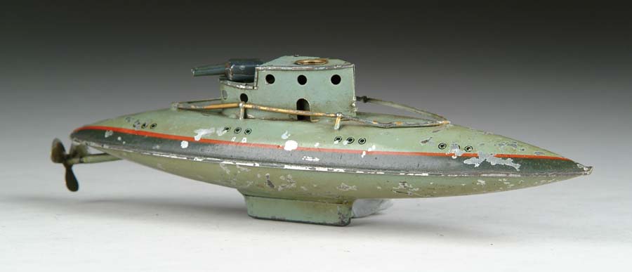 Appraisal: GERMAN WIND-UP SUBMARINE SIZE l CONDITION Missing two soldered tail