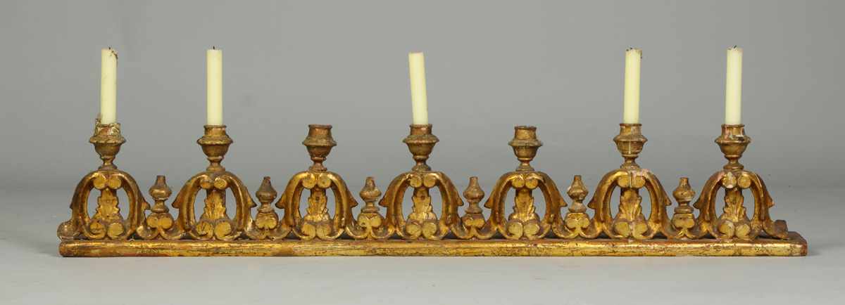 Appraisal: Carved Gilt Italian Candle Holder Minor wear loss Ht ''