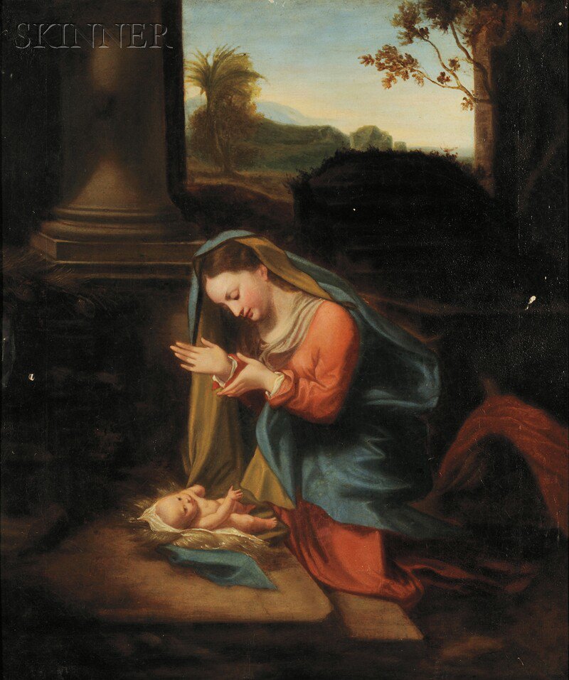 Appraisal: After Correggio Italian born c - Mary Adoring the Christ