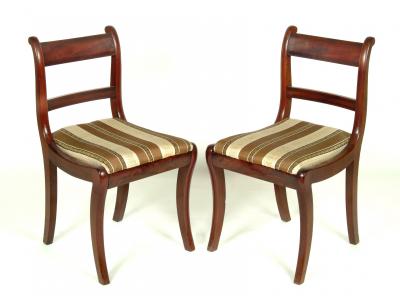 Appraisal: A SET OF SIX REGENCY MAHOGANY DINING CHAIRS with upholstered