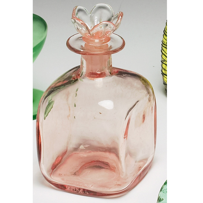 Appraisal: Steuben perfume bottle Rosa glass flower shaped stopper shape h