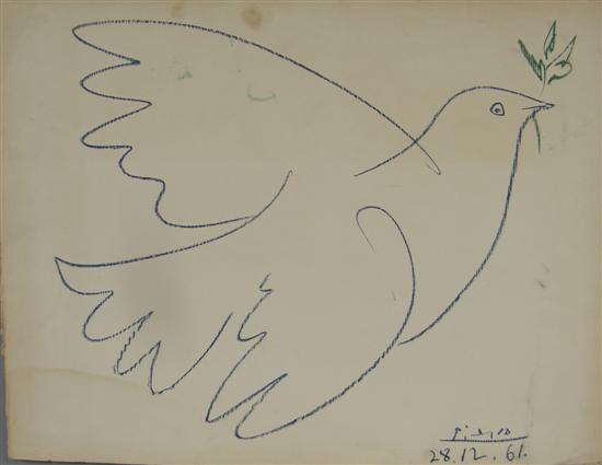 Appraisal: After Pablo Picasso 'Dove of Peace' colour lithograph x unframed