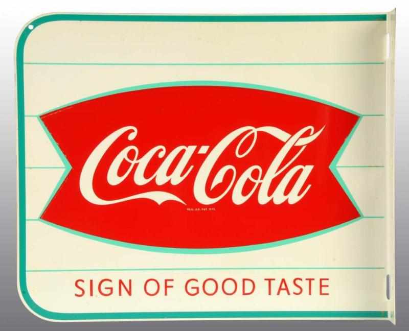 Appraisal: Tin Coca-Cola Flange Sign Description Absolutely gorgeous example with only