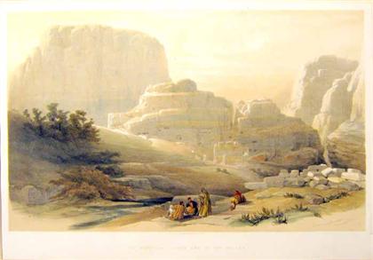 Appraisal: piece Hand-Colored Lithograph Roberts David after Petra The Acropolis Lower