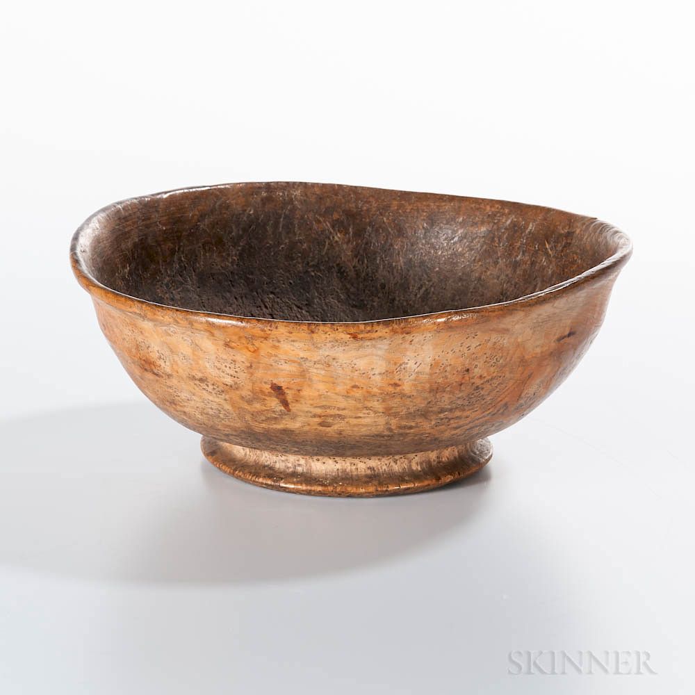 Appraisal: Turned Ash Burl Footed Bowl Turned Ash Burl Footed Bowl