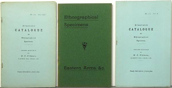 Appraisal: OLDMAN WILLIAM O items - Illustrated Catalogue of Ethnographical Specimens