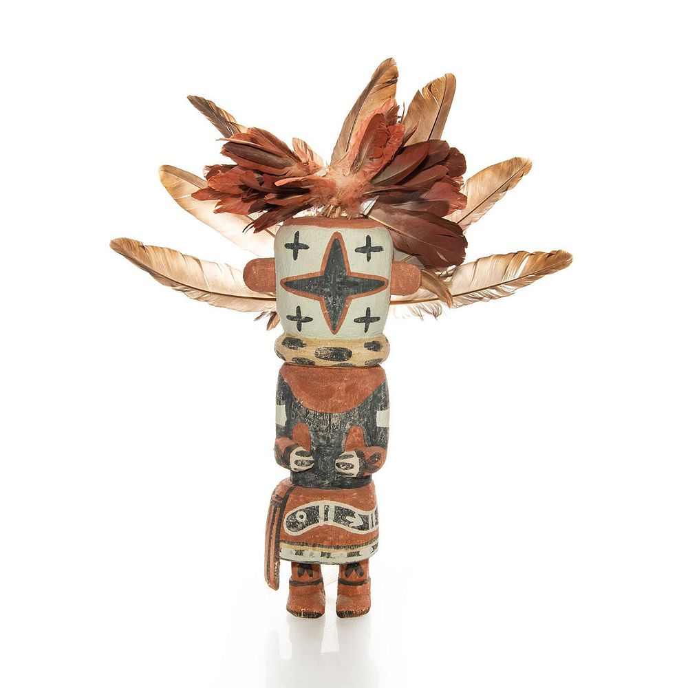 Appraisal: NATIVE AMERICAN TRIBAL HAND MADE KACHINA STATUE DOLL Wood clay