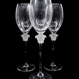 Appraisal: A Set of Eight Versace Wine Glasses Manufactured by Rosenthal