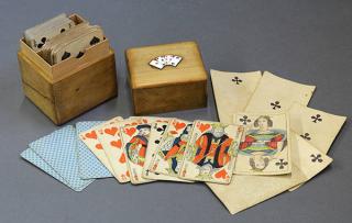 Appraisal: Playing card box with two sets of cards executed in