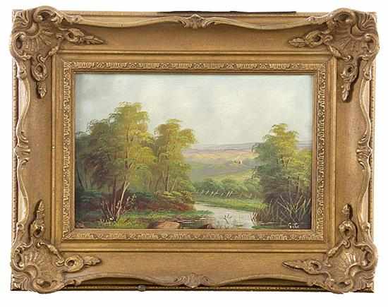 Appraisal: British school late th early th century TWO WORKS LANDSCAPES