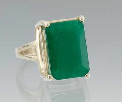 Appraisal: A Ladies' Emerald Solitaire Ring k white gold ring set