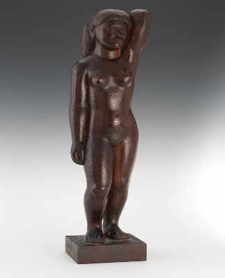 Appraisal: Francisco Zuniga Costa Rican - Standing Woman Carved mahogany on