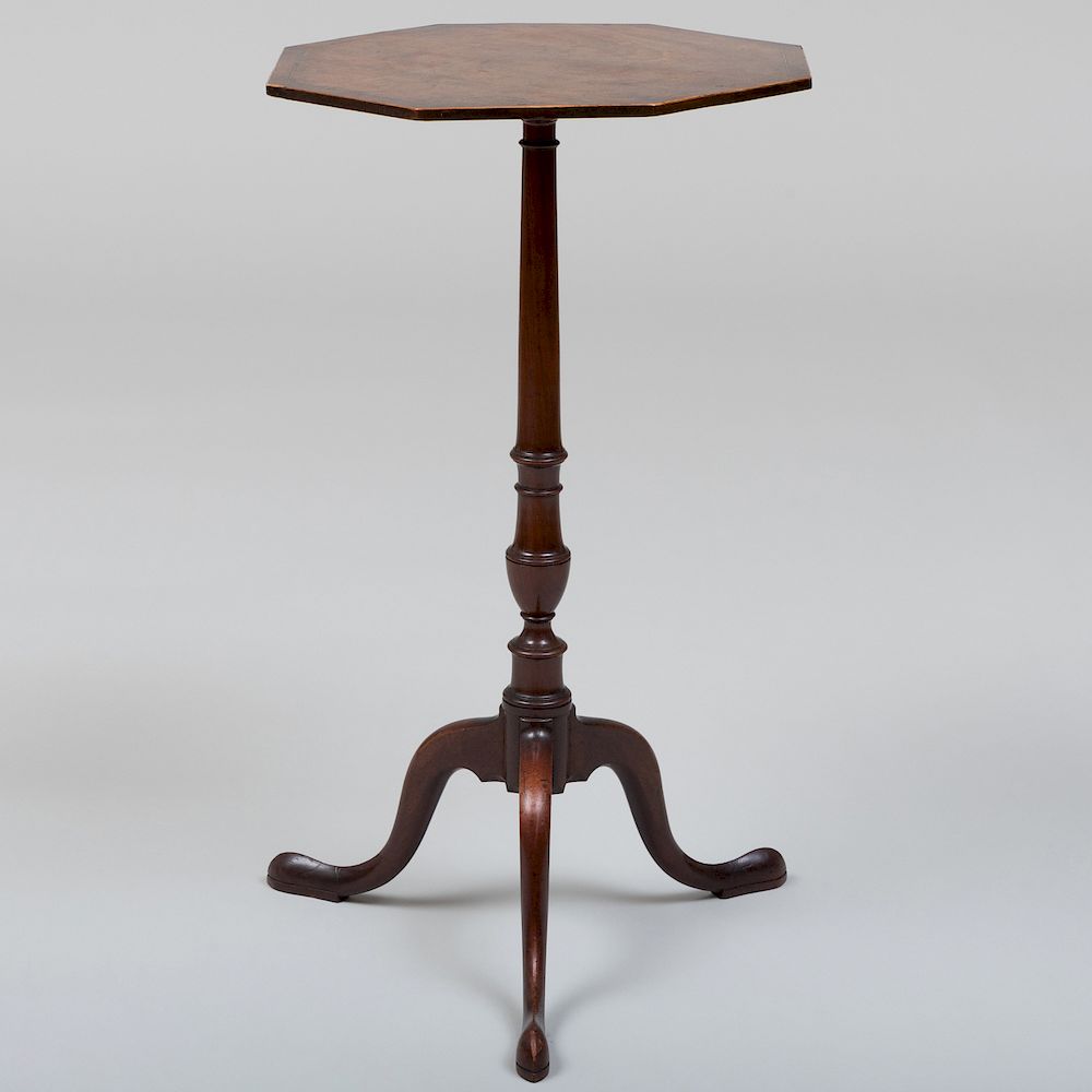 Appraisal: Fine George III Inlaid Mahogany Candlestand x x in Condition