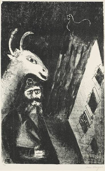 Appraisal: Marc Chagall Russian French - Goat in the Night M