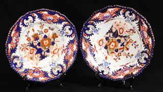 Appraisal: Pair of Derby Imari pattern bowls circa executed in cobalt