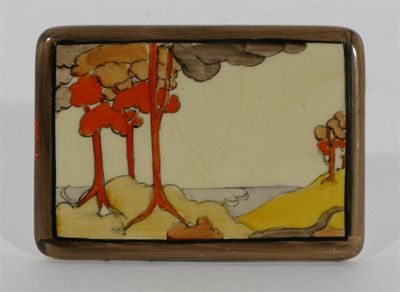 Appraisal: Coral Firs' a rare Clarice Cliff advertising plaque painted in