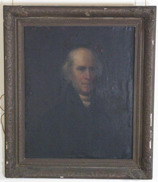 Appraisal: American School Portrait of Josiah Collins I late th c