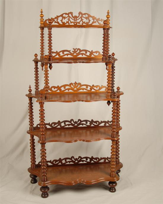 Appraisal: A th C Rococo Revival Etagere mahogany or walnut having