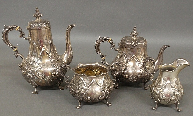 Appraisal: - English silver tea service signed Elkington Co Liverpool and