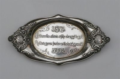 Appraisal: A Tiffany Co silver card tray cast in low relief