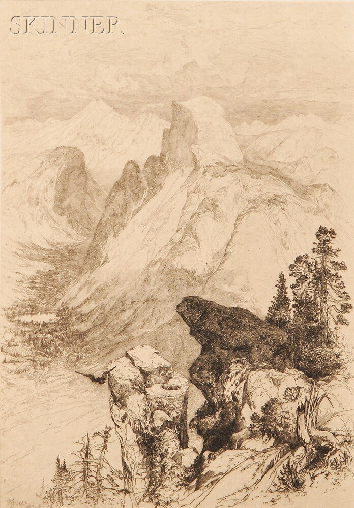 Appraisal: Thomas Moran American - Half Dome View from Moran Point