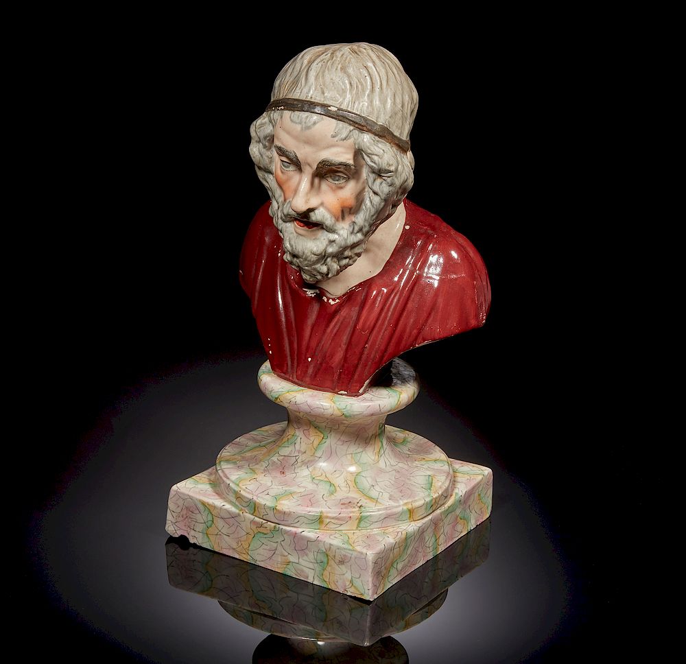 Appraisal: Staffordshire Figure Homer Staffordshire figure of Homer on a faux