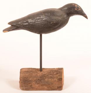 Appraisal: Antique Balsa Wood Crow Decoy - l overall