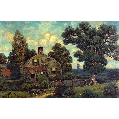 Appraisal: George W Drew American - Cottage Landscape oil on canvas