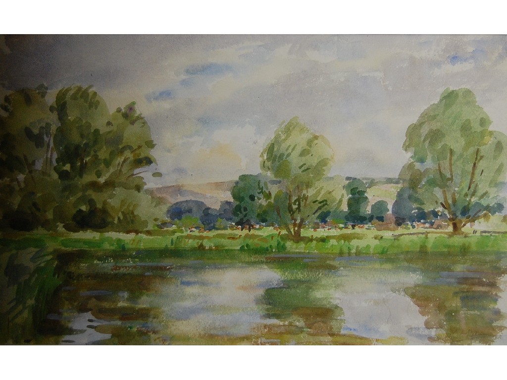 Appraisal: th century English school - Lakeland landscape watercolour indistinctly signed