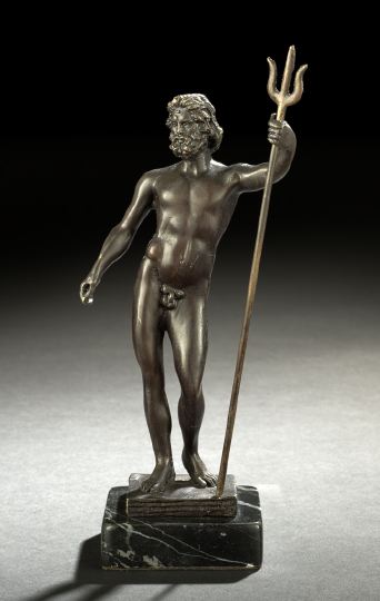 Appraisal: Grand Tour Patinated Bronze Figure of Poseidon first quarter th