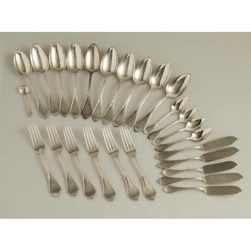 Appraisal: Koehler Ritter Silver Flatware Gothic Pattern pieces Koehler Ritter Shreve