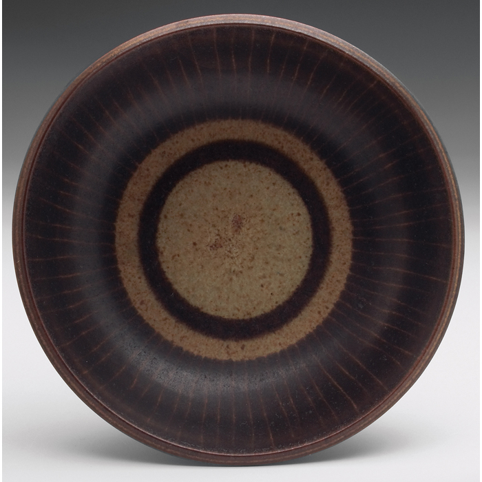 Appraisal: Harrison McIntosh bowl covered in a multi-toned brown glaze with