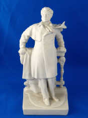 Appraisal: A Russian ceramic parian figure of Alexander Pushkin standing in