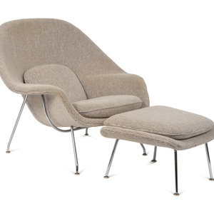 Appraisal: An Eero Saarinen Womb Chair and Ottoman KNOLL INTERNATIONAL Height