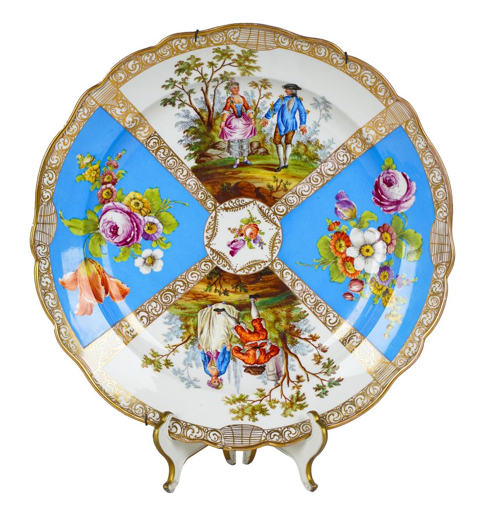 Appraisal: MEISSEN PORCELAIN PLATTERblue crossed swords mark to underside inches diameter