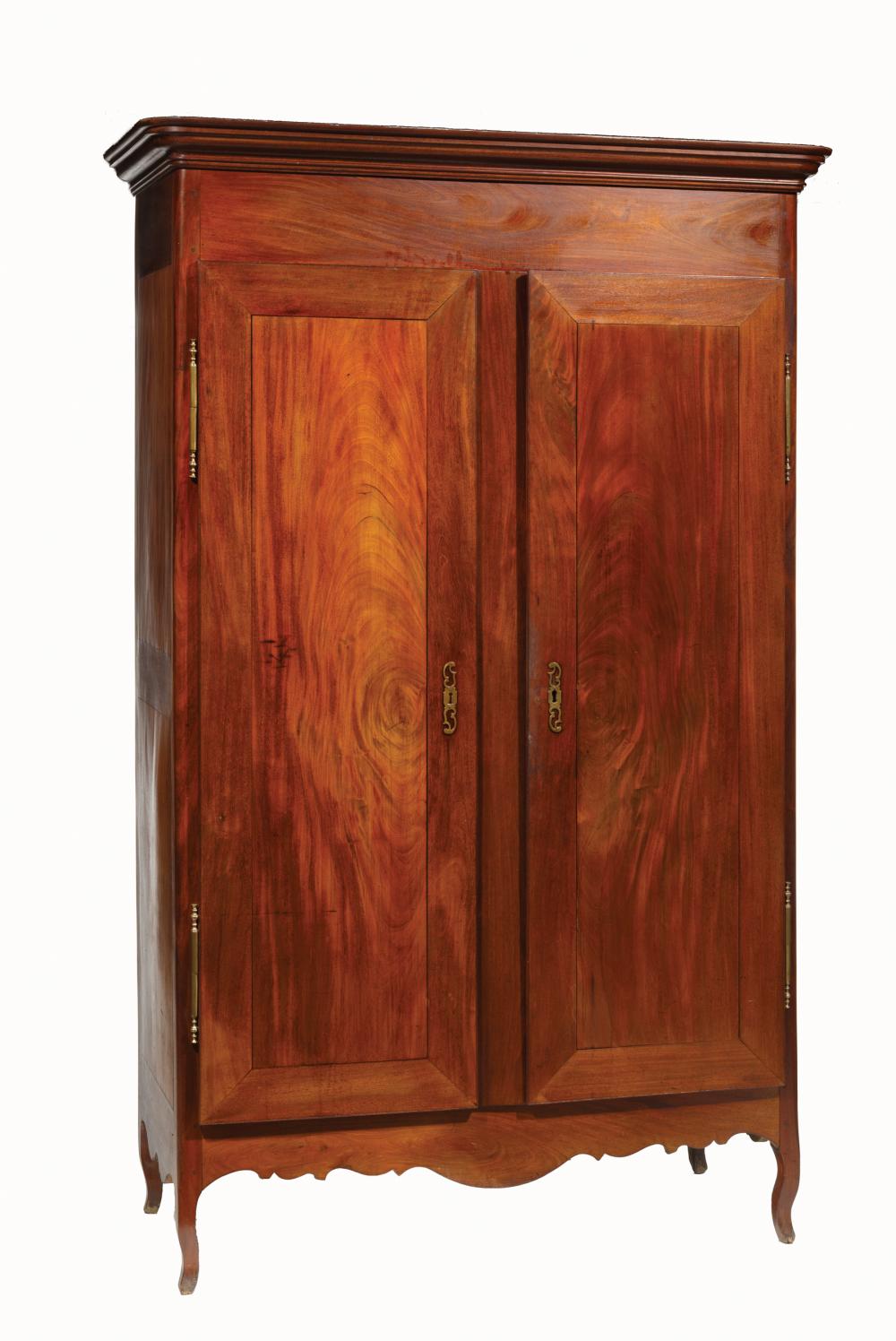 Appraisal: Louisiana Creole Mahogany and Cypress Armoire c - cavetto cornice