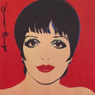 Appraisal: Andy Warhol American - Hand signed bookplate depicting Liza Minelli