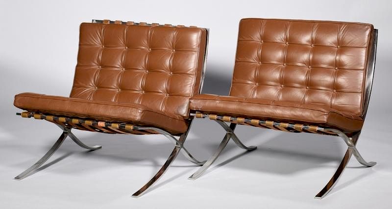 Appraisal: Pr Mies Van Der Rohe Knoll Chairs A pair of