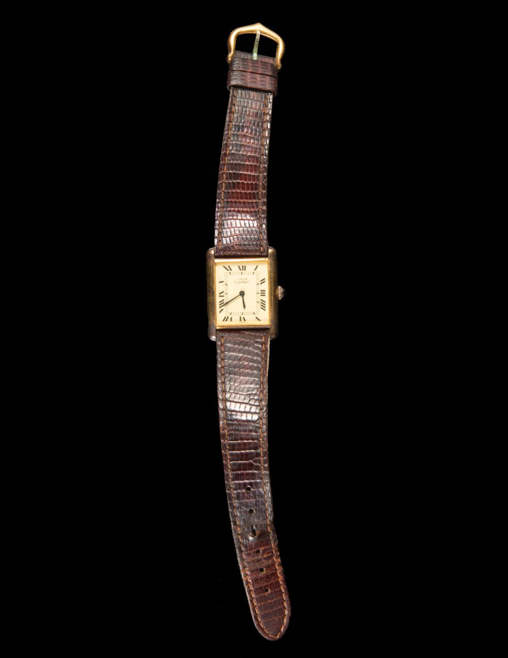 Appraisal: Cartier Must de Cartier Tank Watch s gold plated sterling